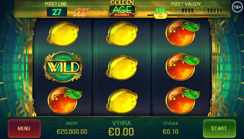 Betor online casino - automat Golden Age Multireels