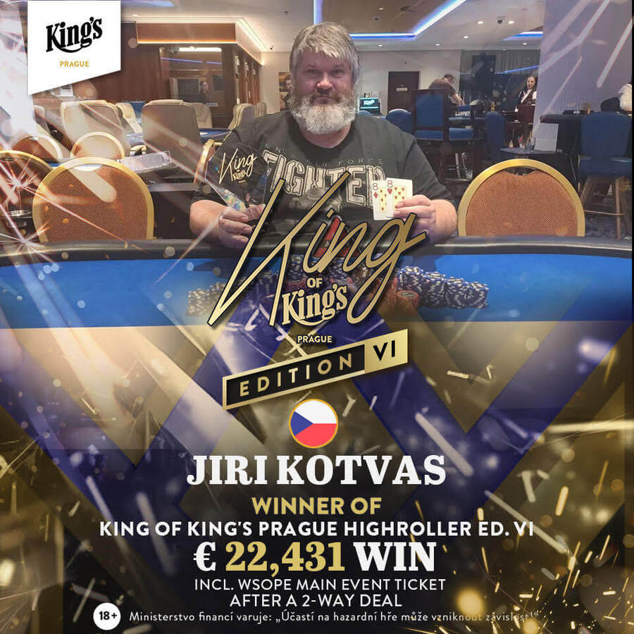 Jiří Kotvas – víťaz King of King&#039;s Prague High Roller ed. VI