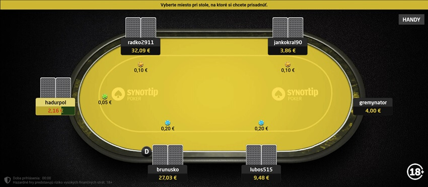 Online poker v herni SYNOT TIP