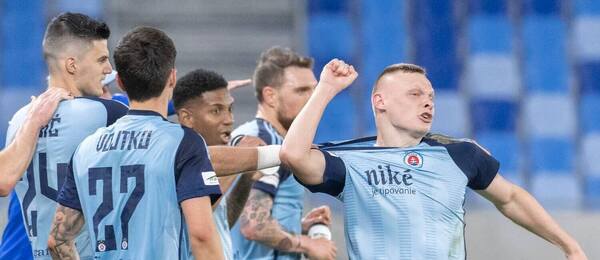 Oslava gólu hráčov ŠK Slovan Bratislava