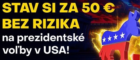 Stavte si na americké voľby s Fortuna bonusom 50 € bez rizika