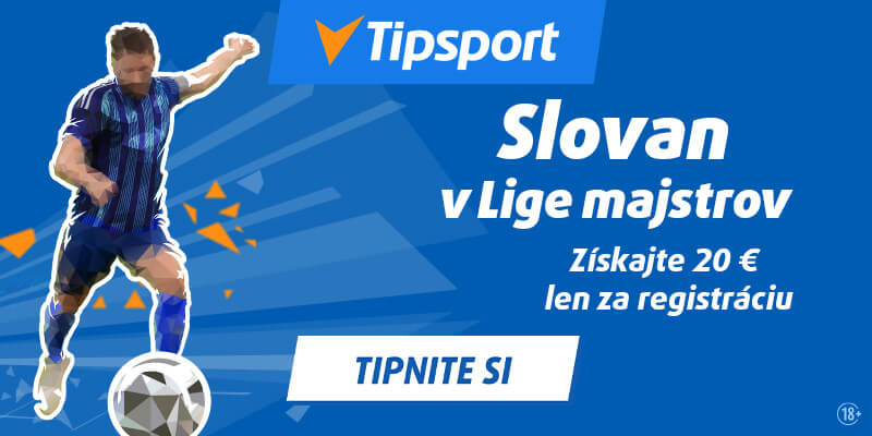 Kliknite TU a tipujte zápasy Slovana s bonusom 20 eur